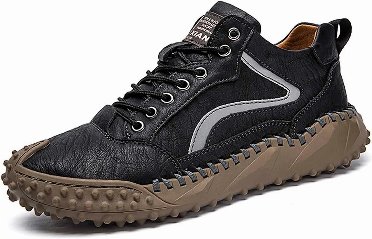 Mens Hiking Shoes, Mens Leather Boots, Slip-Ons Lightweight Comfortable Casual Chukka Boots Mens Fashion Sport Business Wide Boots