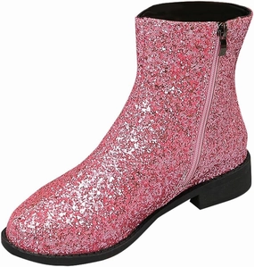 Platform Ankle Boots Fashion Glitter Ankle Boots Women Sparkly Zipper Low Heel Booties Shoes Round Toe Sequin Short Boot Mid Calf Bootie Wide Width Booties For Women Todays Deals In Clearance