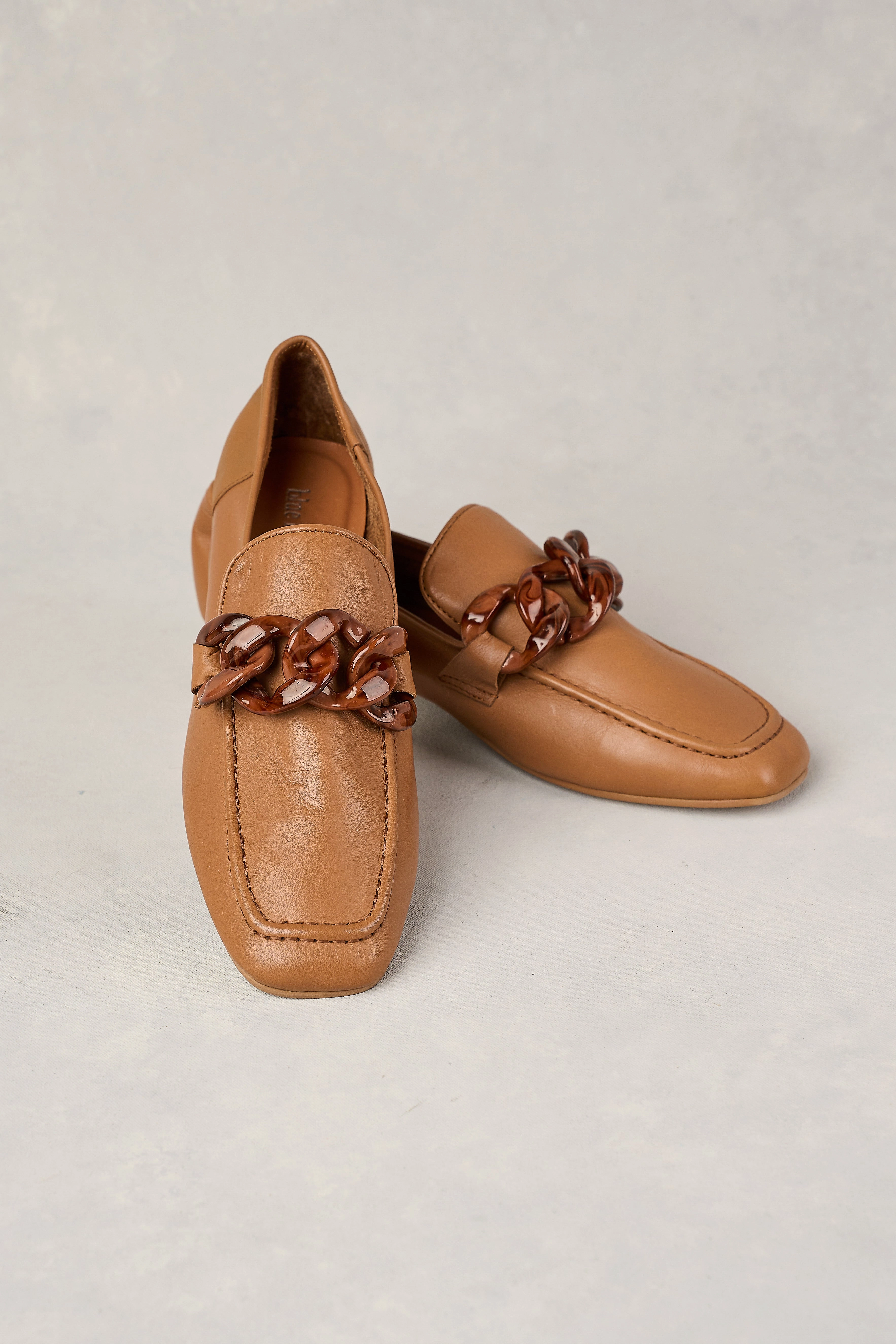 Made Loafers Resin Chain Trim Loafer - Tan