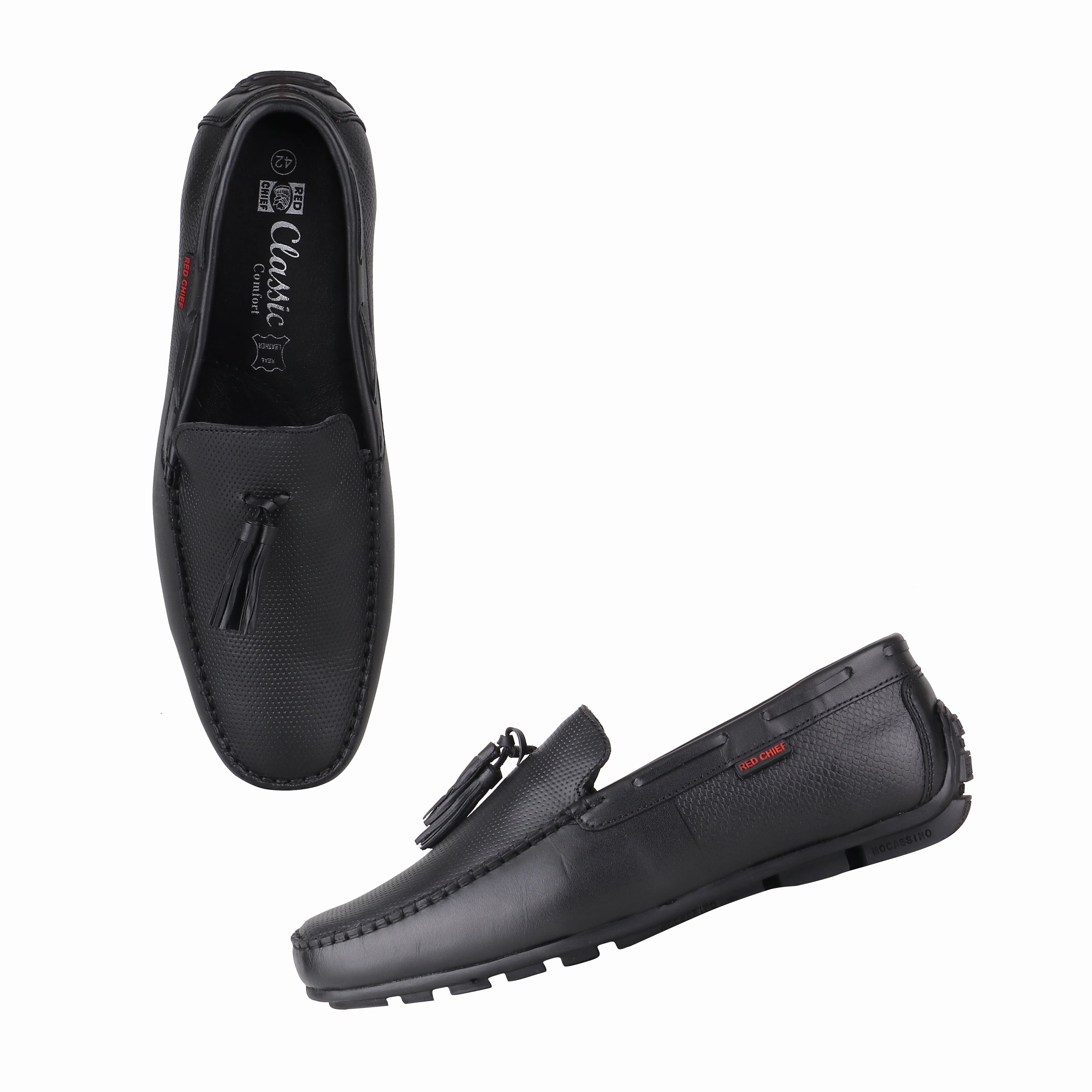 Best Basketball Shoes For Comfort Red Chief Black Formal Shoes for Men RC3617 001