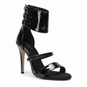 Amante - Thick Ankle Strap Patent Sandal Latin Dance Shoes (Street Sole) Silhouette Of High Heels