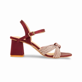 Wedding Shoes Sandals Maroon Fancy Sandal For Ladies FN6122