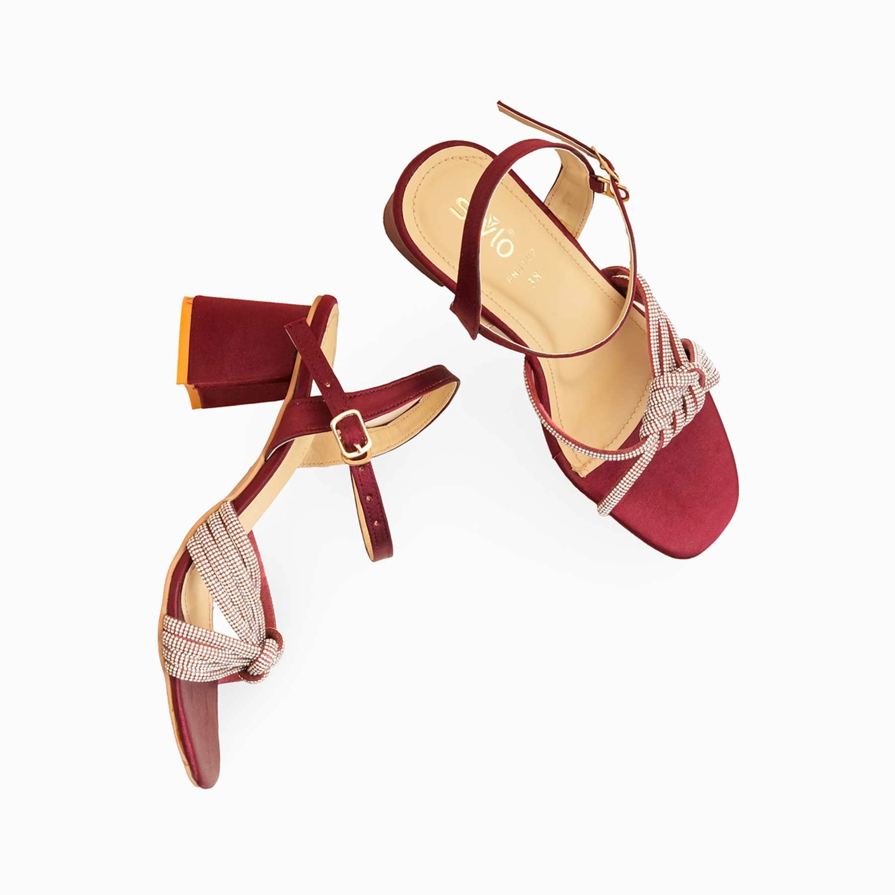 Maroon Fancy Sandal For Ladies FN6122 High Heel Pump Sandals