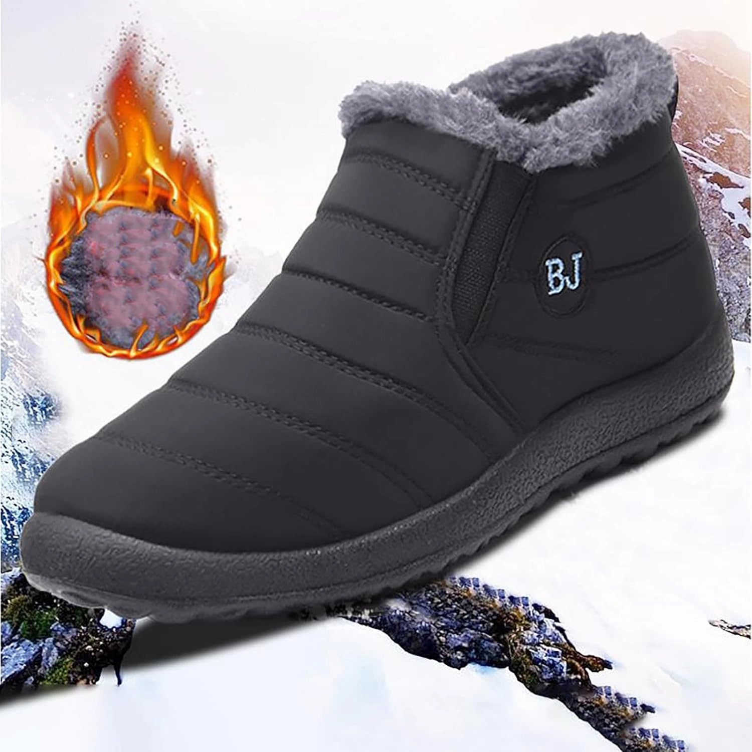 Womens Booties and Ankle Boots Plush Lined Snow Boots Non Slip Casual Boots Waterproof Shoes for Women Gravity Boots