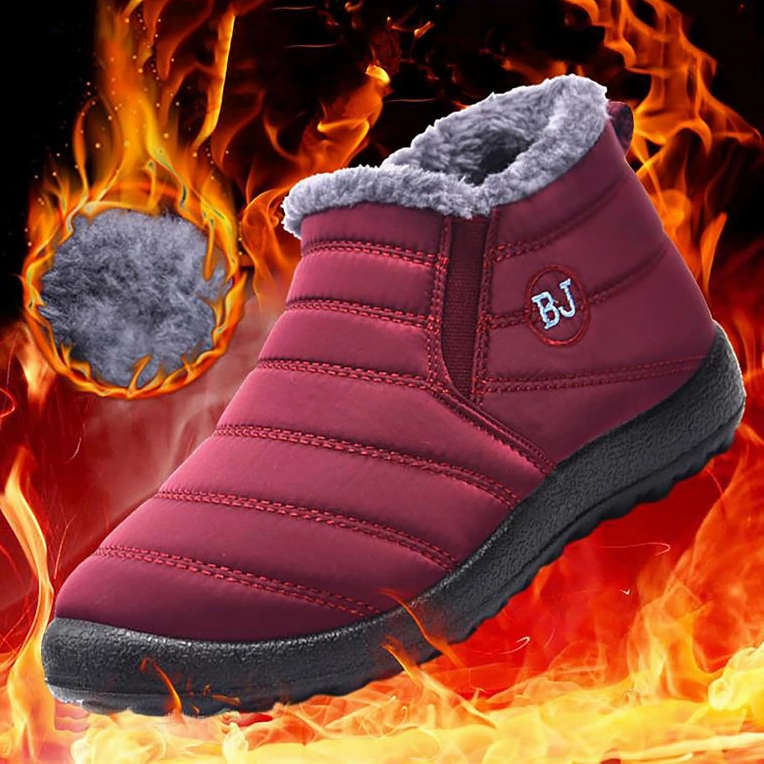 Womens Booties and Ankle Boots Plush Lined Snow Boots Non Slip Casual Boots Waterproof Shoes for Women Dance Heels Boots