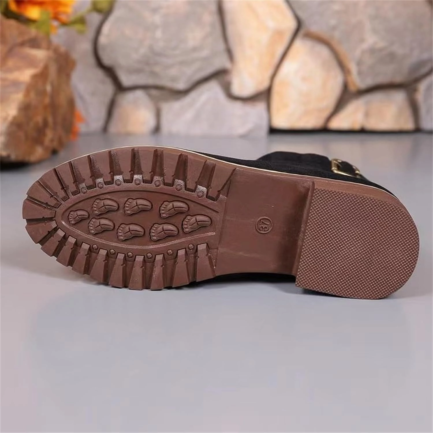 Waterproof Dog Boots Womens Chunky Heel Booties And Boots Boots Breathable Fashion Round Head Chunky Heel Women's Boots for Women Heel Chunky