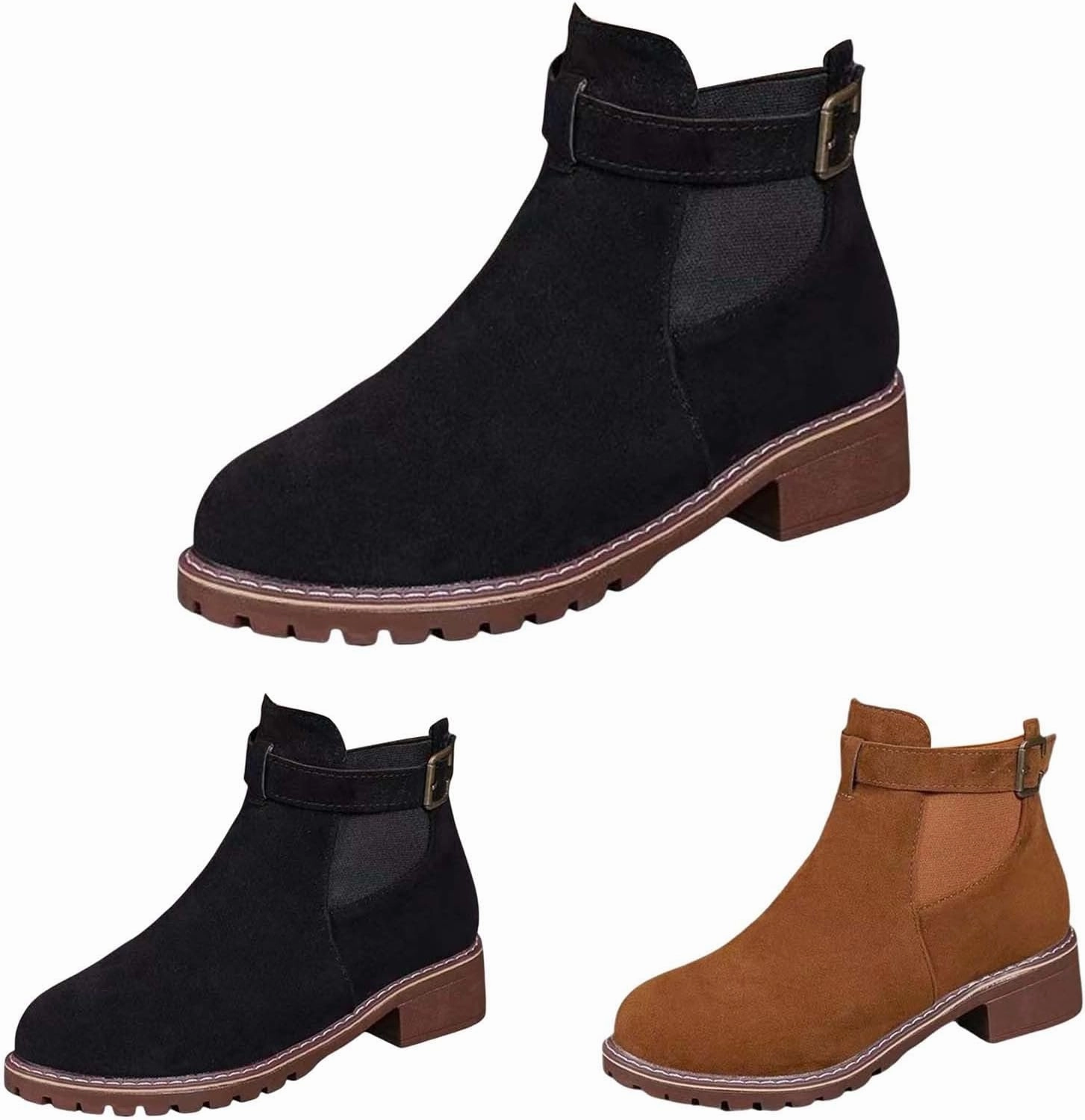 Womens Chunky Heel Booties And Boots Boots Breathable Fashion Round Head Chunky Heel Women's Boots for Women Heel Chunky Scholl Boots