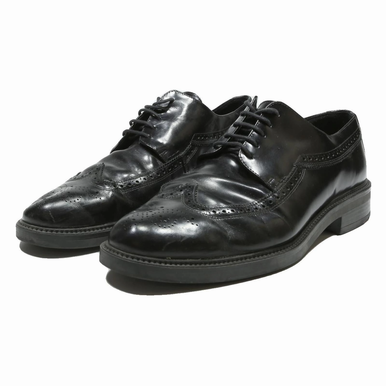 LLOYD Mens Brogue Leather Black Shoes UK 12.5 Classic Dress Formal Finn Oxfords