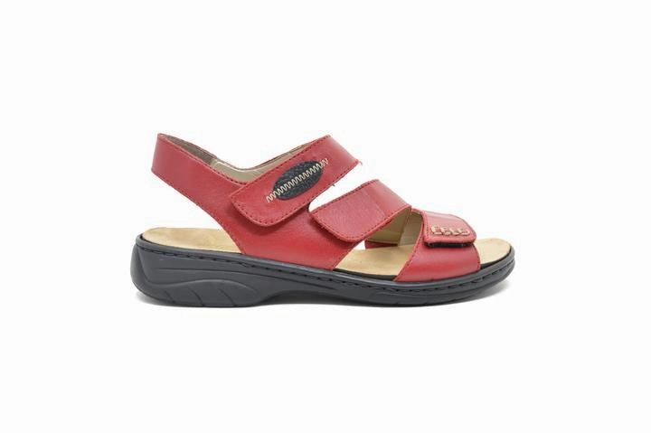 Rieker 64573-33 Red Sandals With Small Platform