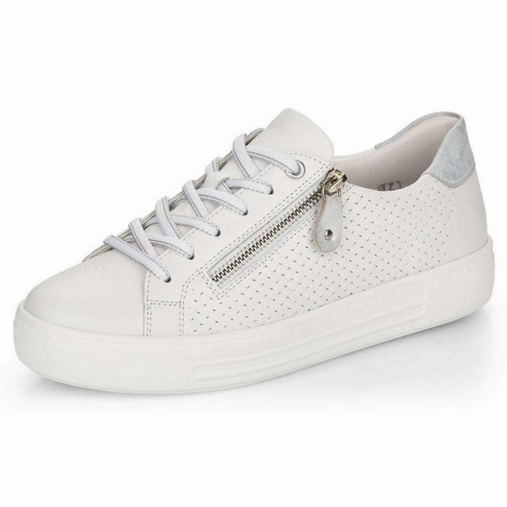 Shirts To Match Sneakers Rieker Alina 16 White/Ice Leather Sneaker (Women's)