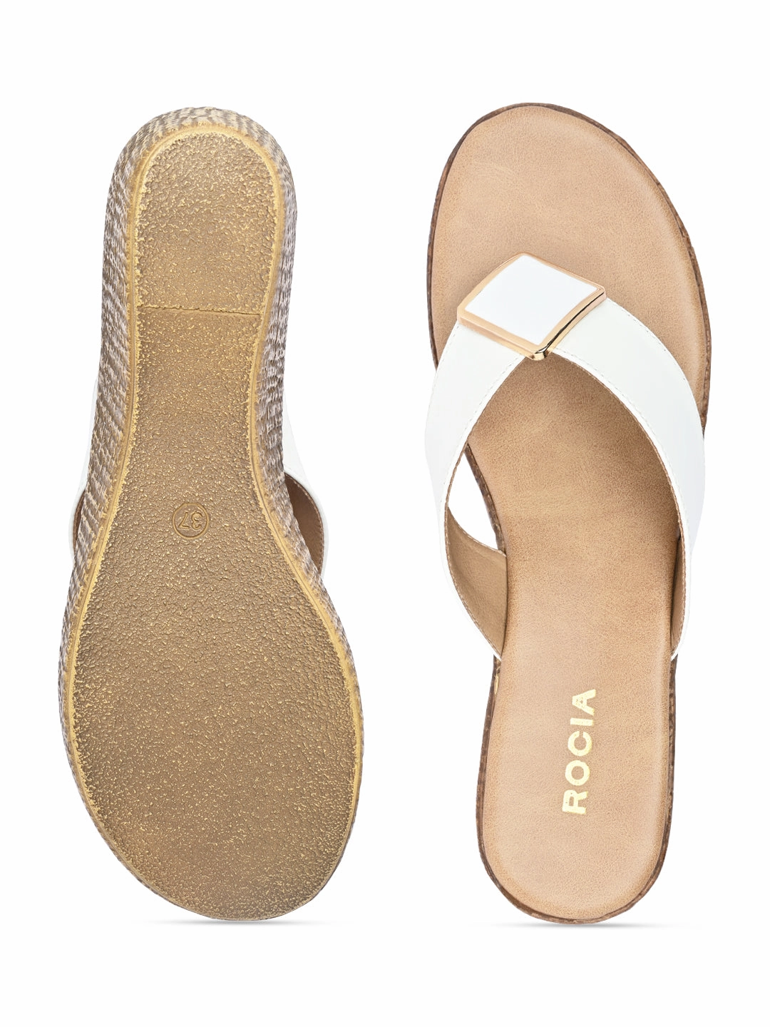 Rocia By Regal White Women Casual Wedge Sandals High Heel Princess Shoes