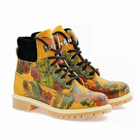 White Gogo Boots Roses Short Boots ACAT100