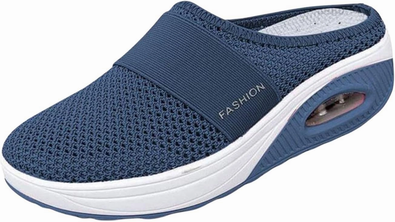 Women's Air Cushioned Arch Support Walking Shoes Mesh Orthopedic Diabetic Slippers Summer Slip-On Mule Sneakers Breathable Slippers Closed Toe Slides Outdoor Going Out Lounge Versace Sneakers