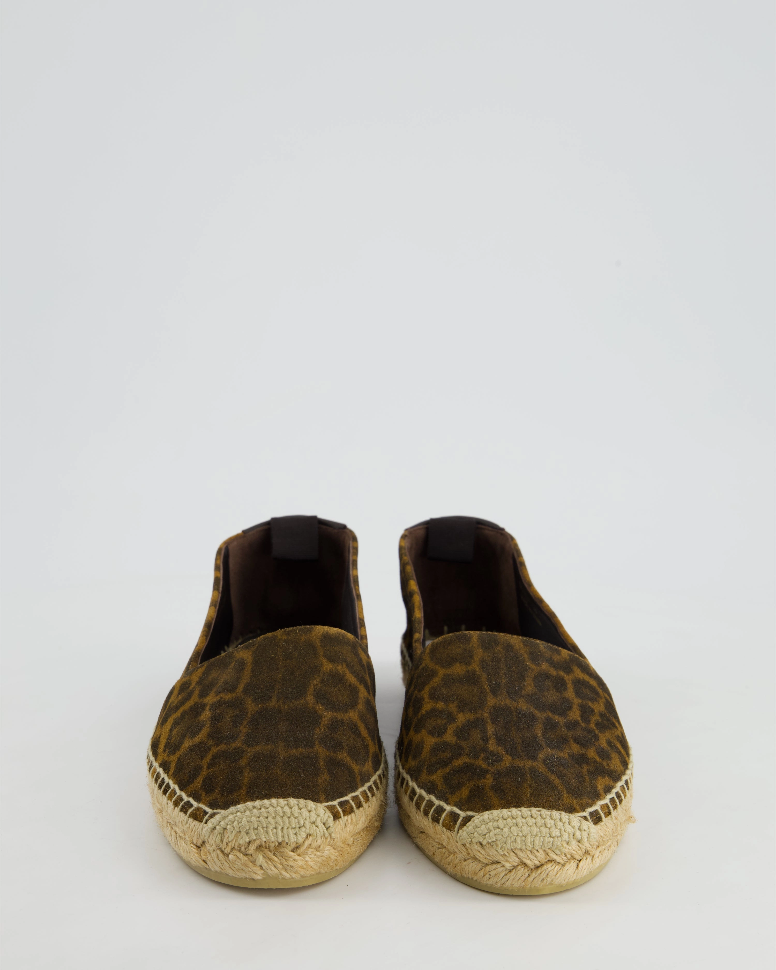 Saint Laurent Brown Leopard Print Suede Espadrilles Size EU 38 Espadrille Sandals Asos