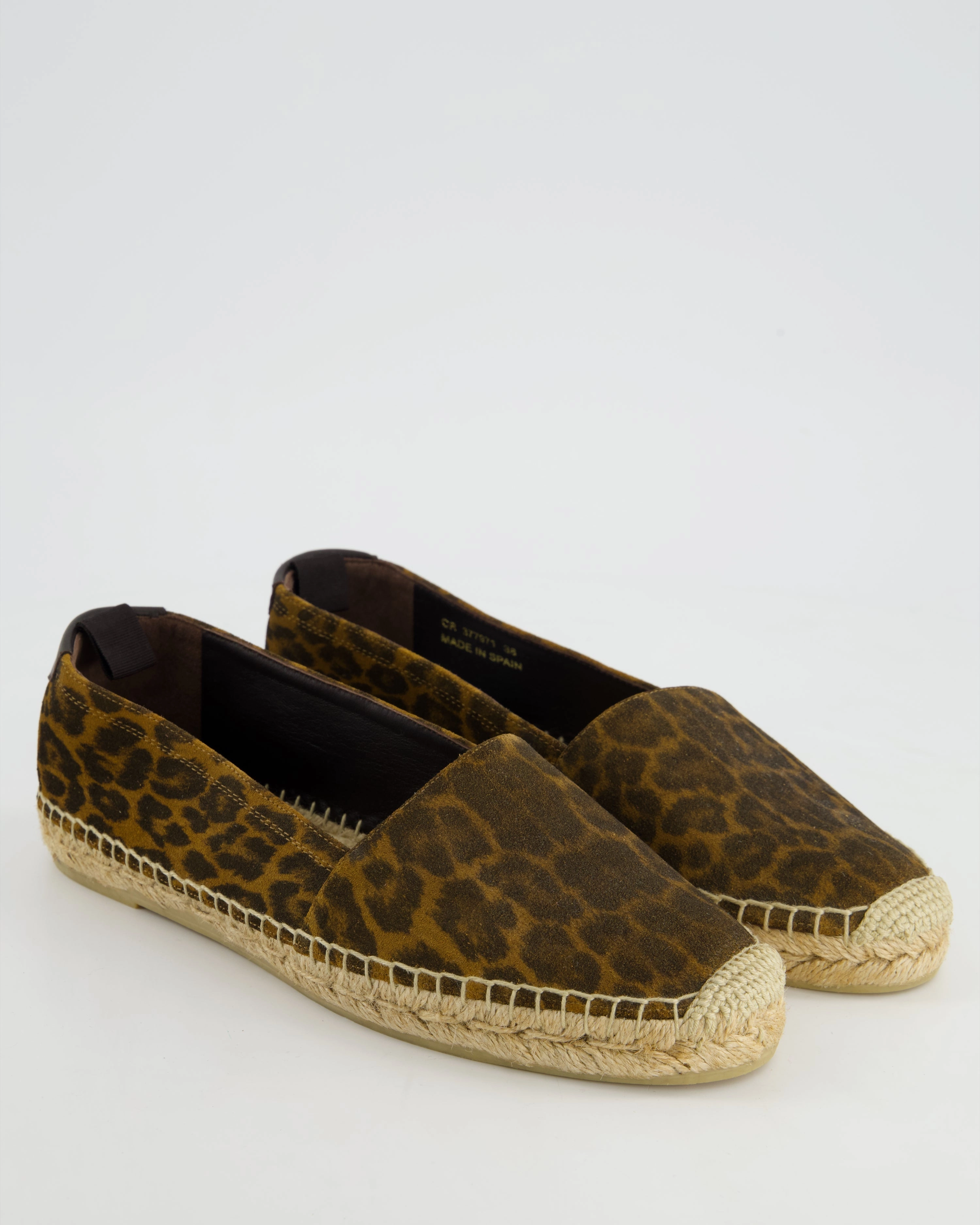 Dsw Espadrilles Saint Laurent Brown Leopard Print Suede Espadrilles Size EU 38