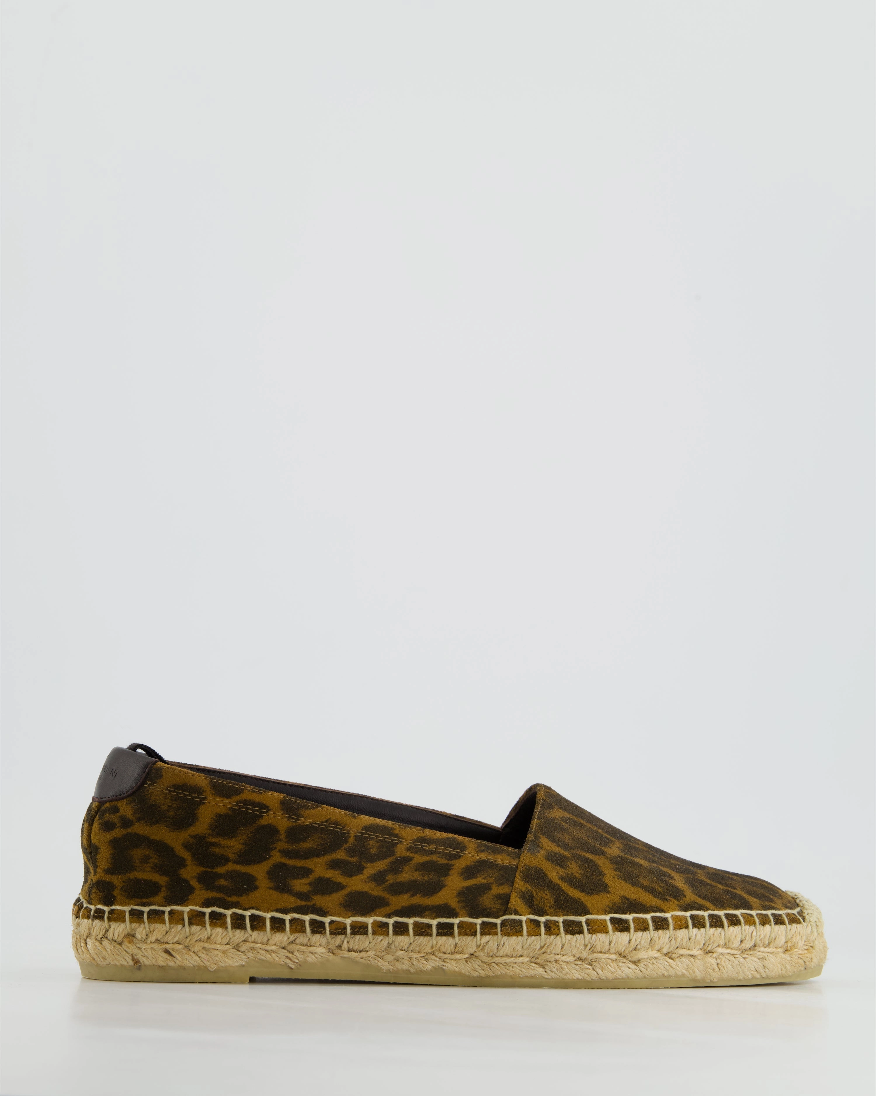 Sam Edelman Espadrille Flats Saint Laurent Brown Leopard Print Suede Espadrilles Size EU 38