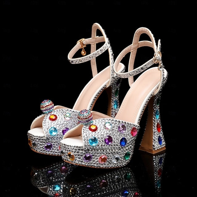 Christian Dior Sandals Sandals Women's Rhinestone Sparkly  Colorful Platform