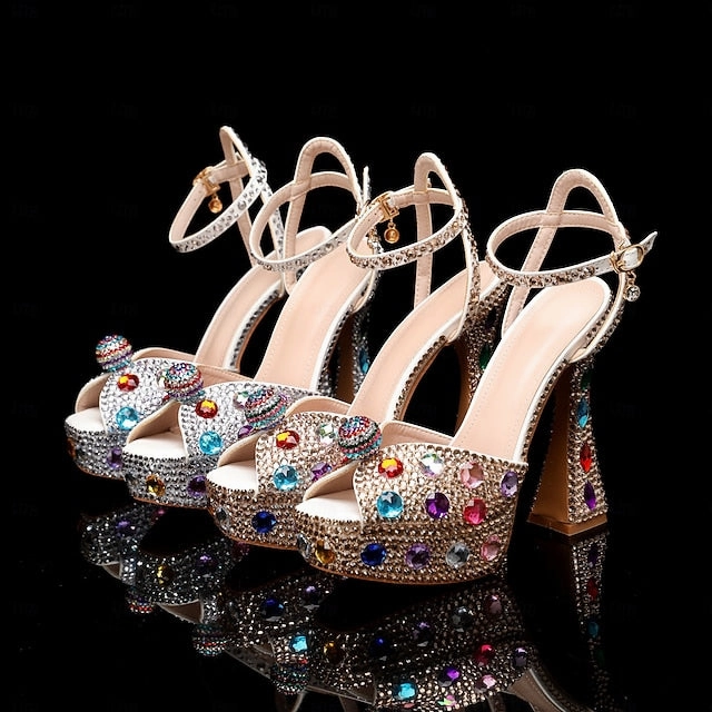 Freda Salvador Sandals Sandals Women's Rhinestone Sparkly  Colorful Platform
