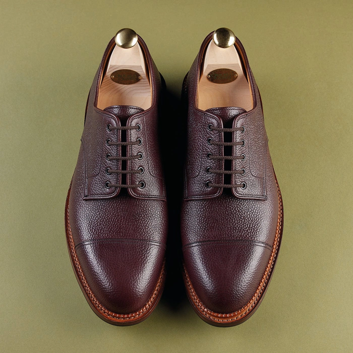 Hybrid Derby Shoes Sandhurst Oxblood Zug Grain