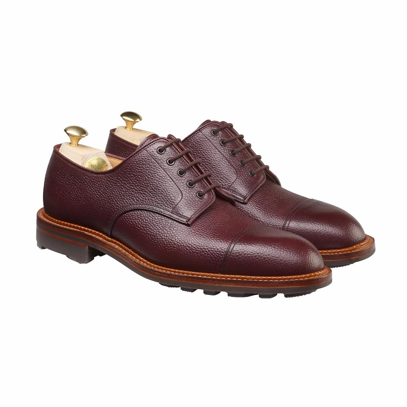Plain-toe Derby Dress Shoe Sandhurst Oxblood Zug Grain