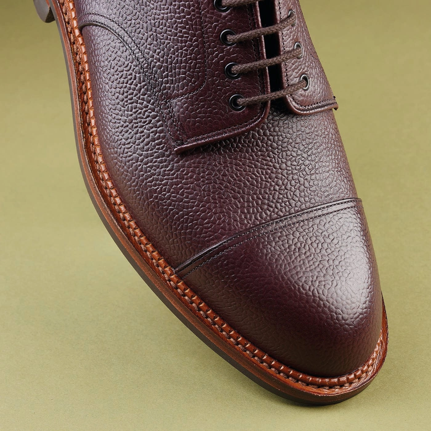 Sandhurst Oxblood Zug Grain Designer Lace Up Shoes
