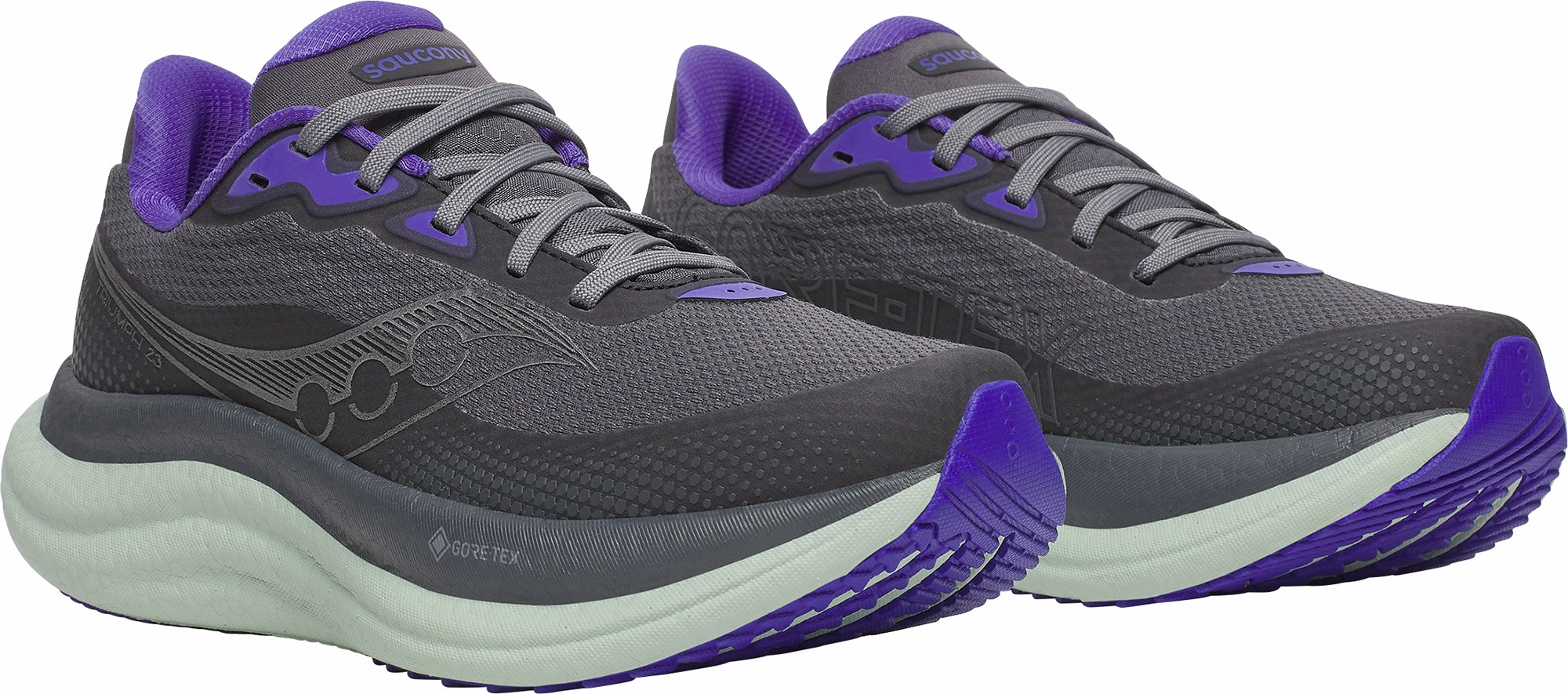 Saucony Triumph 23 GORE-TEX Womens Running Shoes - Grey Waterproof Rain Shoe Covers