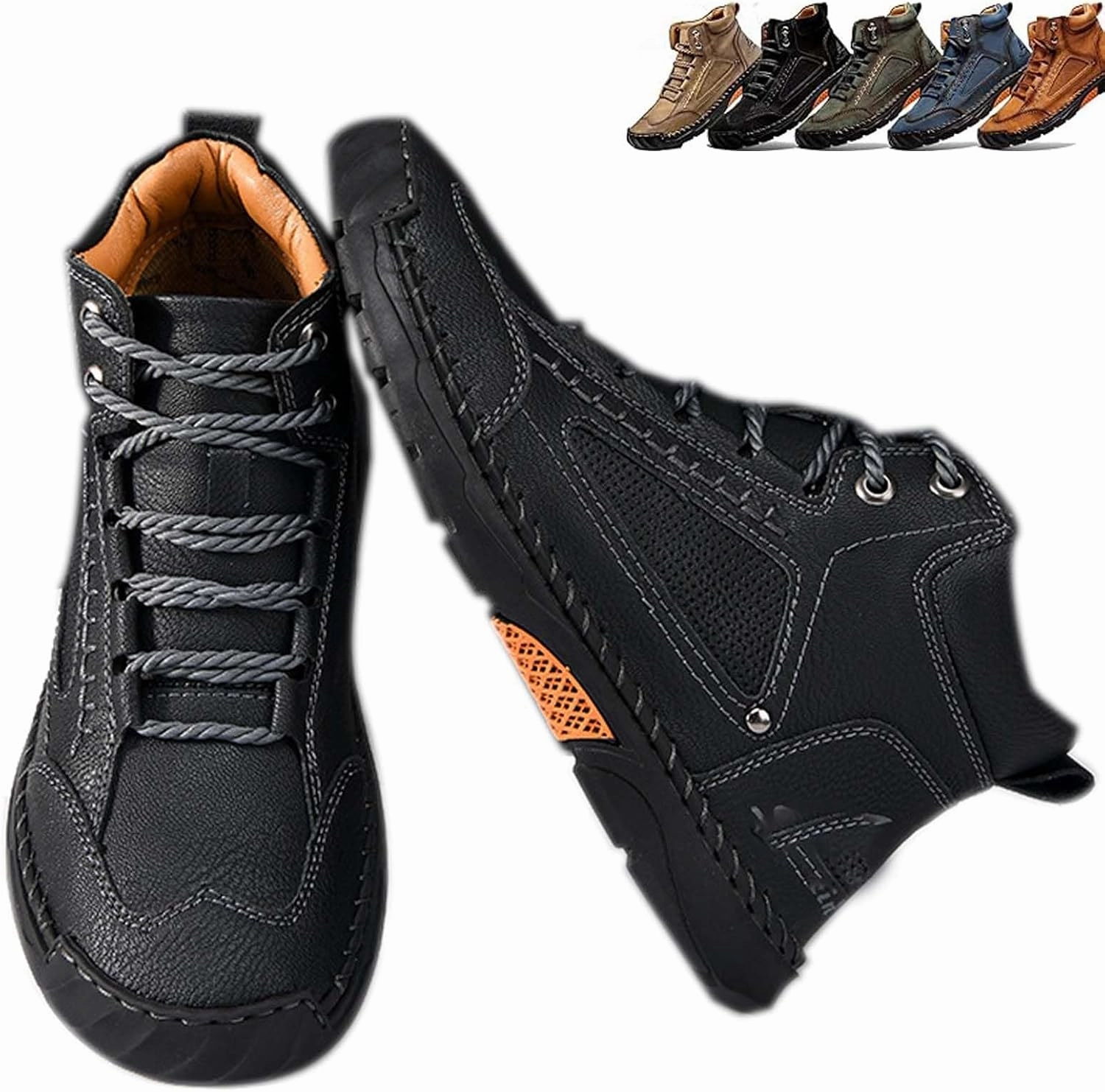 Sawbehind Mens Boots, Saw Behind Mens Shoes, Comfortable Handmade Leather Boots, Wide, Waterproof, Arch Support Denim Darlin Boots