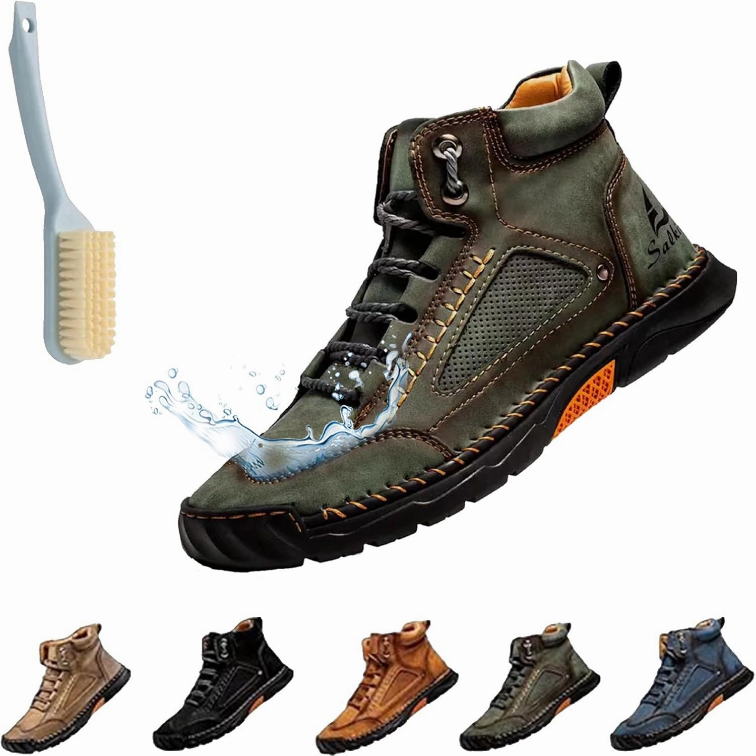 Sawbehind Mens Boots, Waterproof Sawbehind Men'S Comfortable Handmade Leather Boots, Saw Behind Mens Spacious Toe Shoes Good Waterproof Hiking Boots