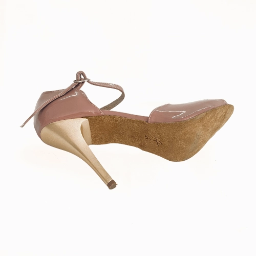 High Heels Without Scallop - Argentine Tango Leather Shoes (Suede Sole)