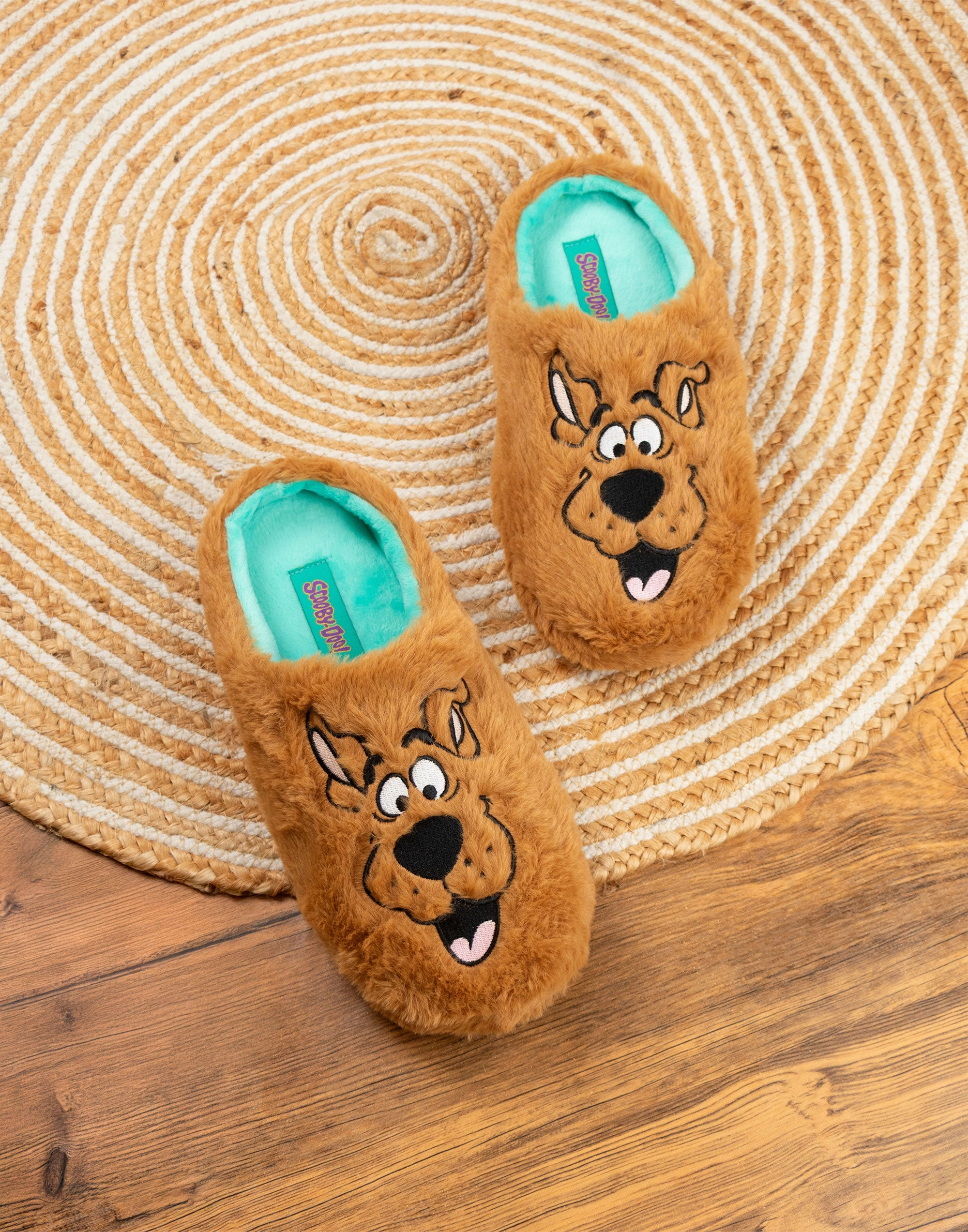 Scooby Doo Character Face Unisex Brown Mule Slippers Heated House Slippers