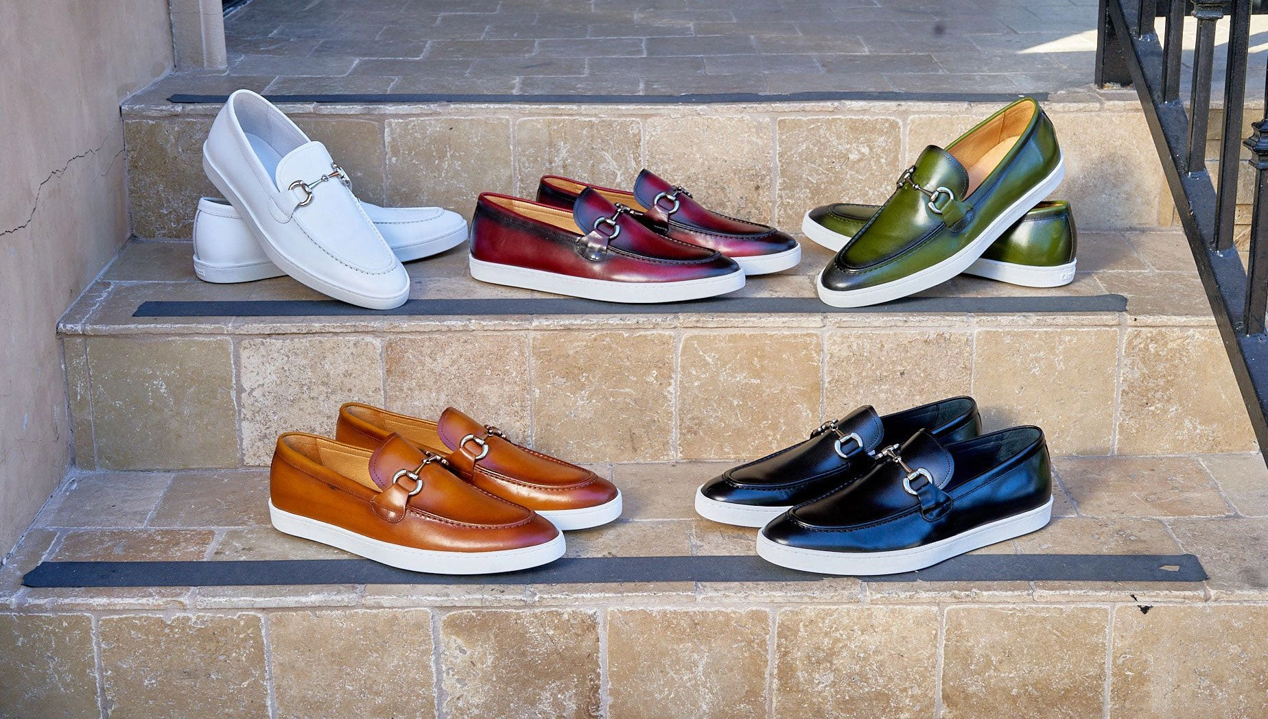 Mens Slip On Boating Shoes Calfskin Slip-On Horsebit Loafer Black