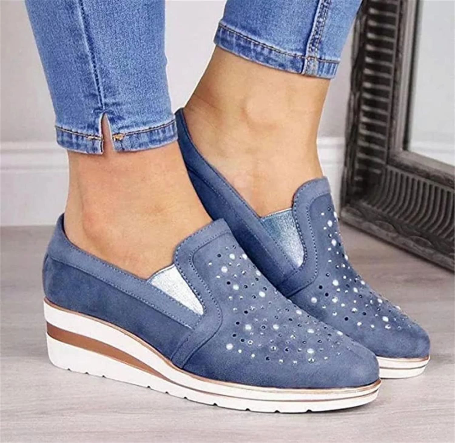 Ladmiple Sneakers For Women Comfortable Shoes Slip On Platform Shoes Fashion Dressy Casual Summer Walking Flats Loafers Sell Sneakers Near Me