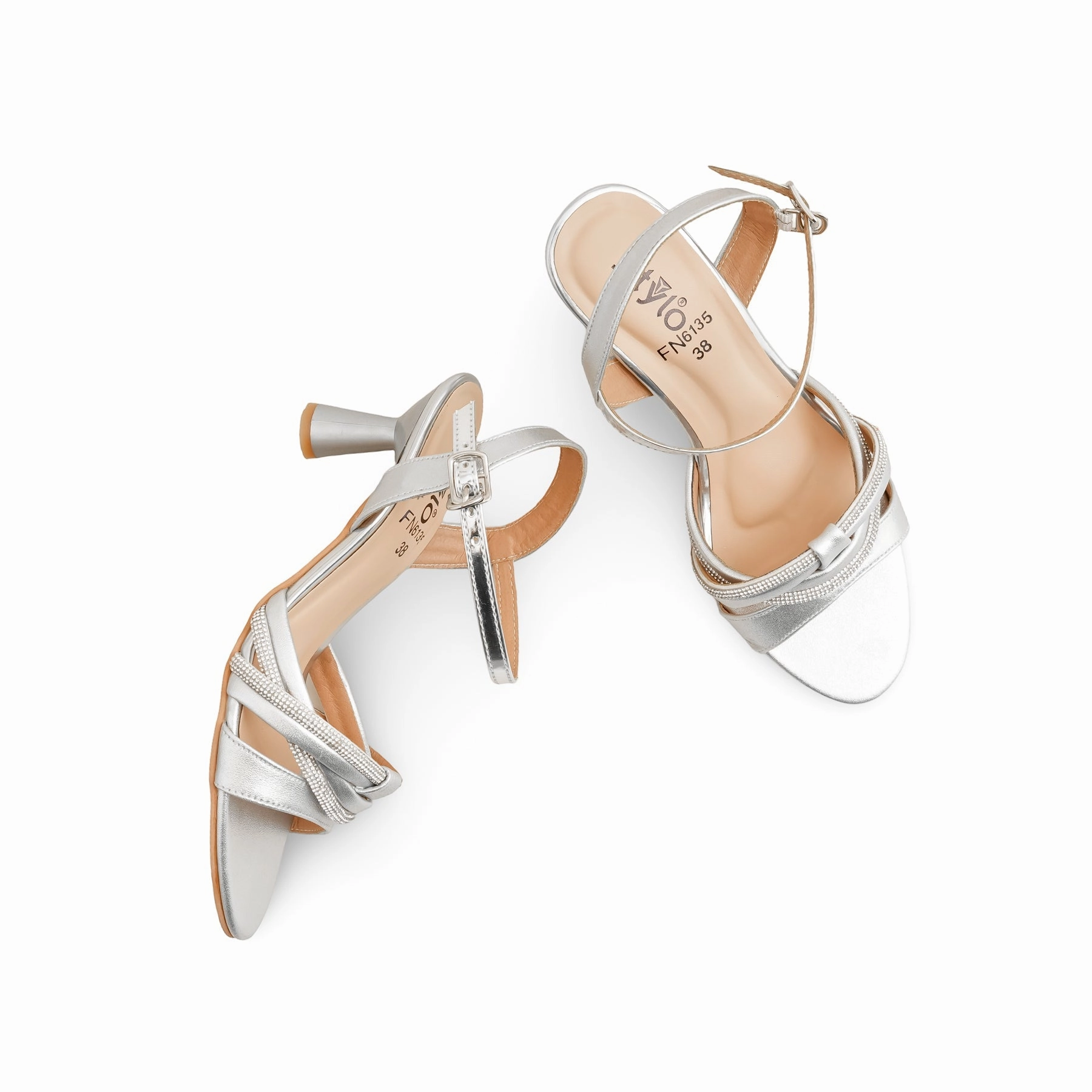 Silver Fancy Sandal For Women FN6135 Eco Sandals