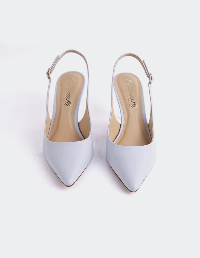 Borage Lt. Blue Leather Gun High Heels Shoes