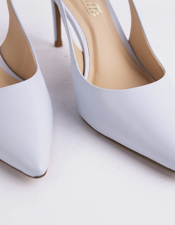 Mule High Heels Borage Lt. Blue Leather