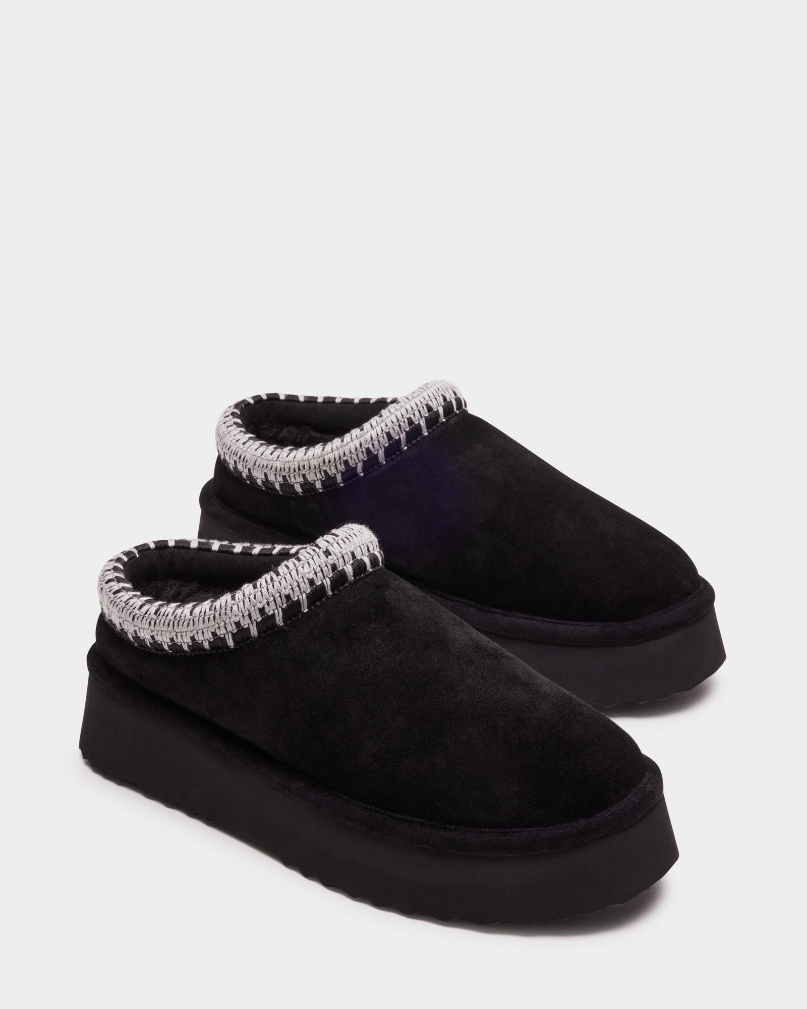Flat Slip Ons SELENA-2 BLACK SUEDE