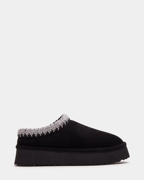 SELENA-2 BLACK SUEDE Dark Brown Slip On Shoes