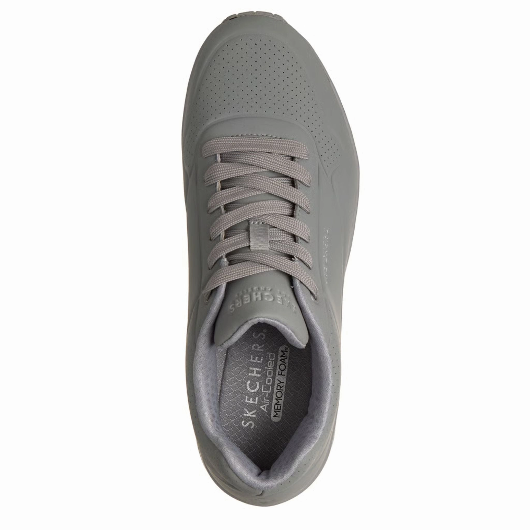 Skechers Men's 52458 UNO Stand On Air Light Gray Casual Shoes Two Tone Cap Toe Oxfords