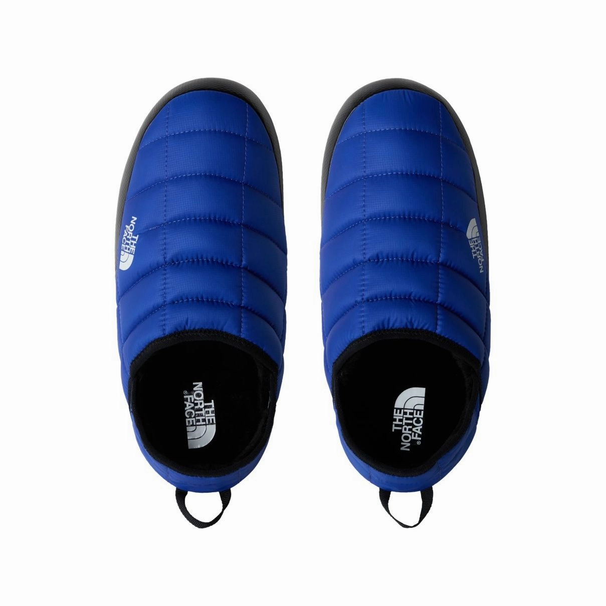 The North Face Mens Mules ThermBall V Traction Blue/White Wicked Good Slippers