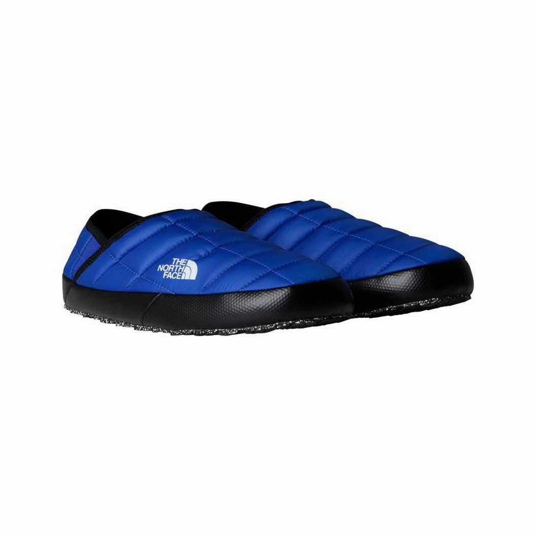 The North Face Mens Mules ThermBall V Traction Blue/White Paris Texas Slides