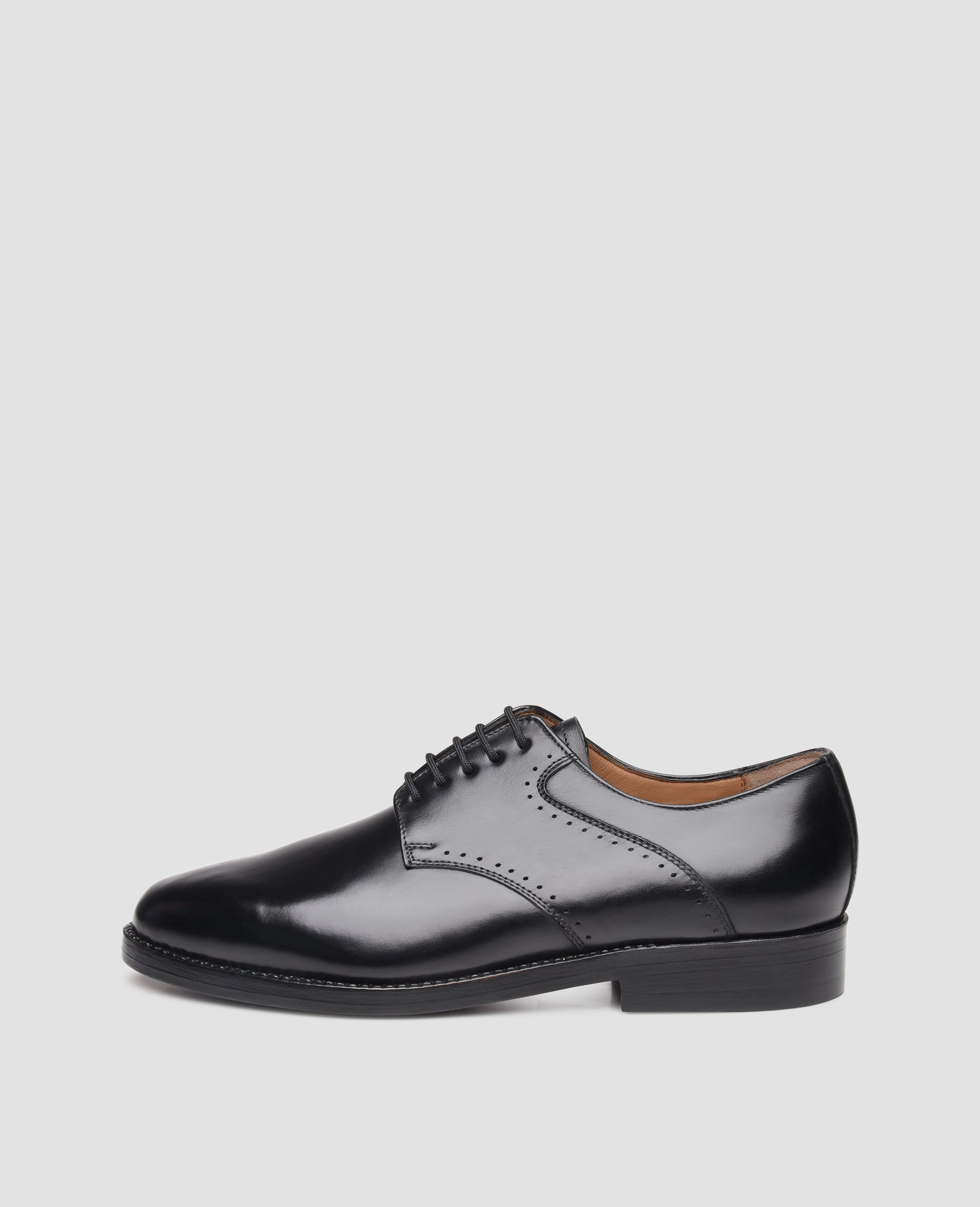Flat Lace Up Dress Shoes London Plain BC - Black