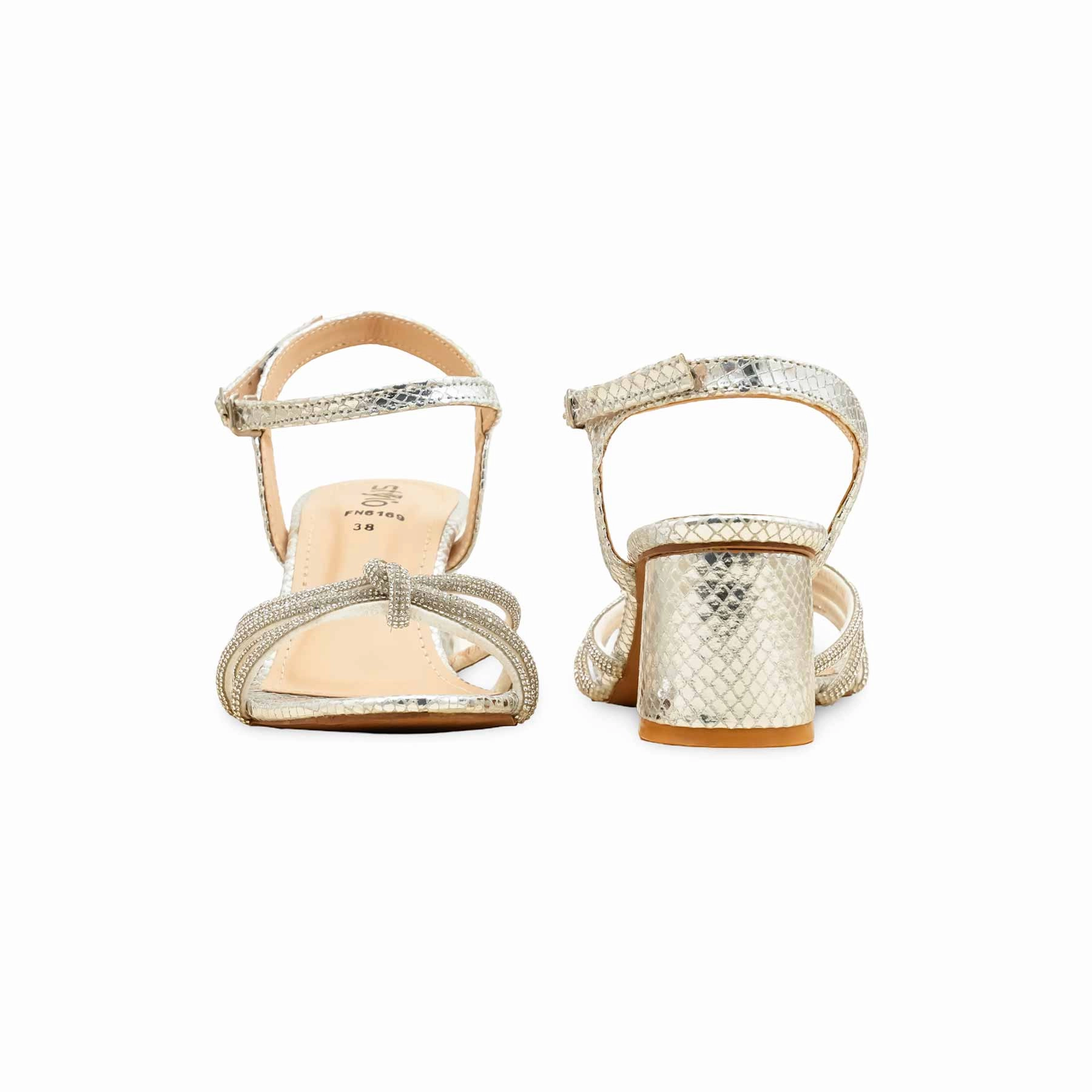 Silver Fancy Sandal For Ladies FN6169 Cute Sandals