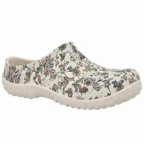 Brixen Waterproof Wide Muck Ladies Muckster Floral White Lite Clog Slip On Shoes MLCW1FLR