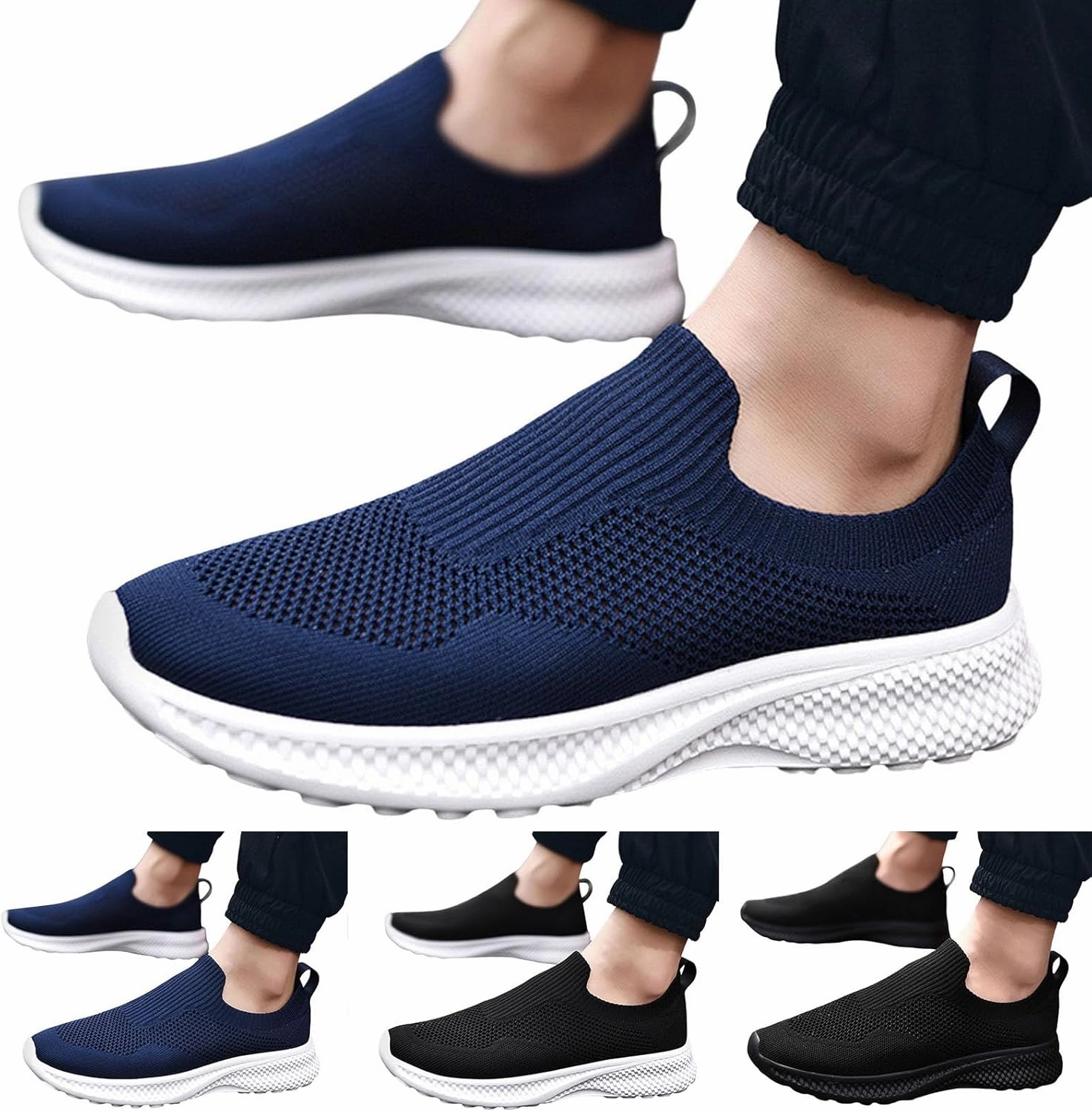 Men's Fashion Sneakers Mens Athletic Shoes Slip on Shoe for Men Walking Shoe for Men Mesh Casual Sneaker Club Sneakers
