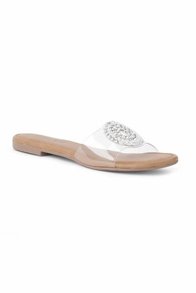 SOLES Sequence Transparent Strap Flats Slip On Fitting