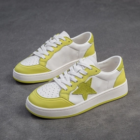 Plantar Fasciitis Best Skate Women Fashion Leather Breathable Casual Skate Sneakers