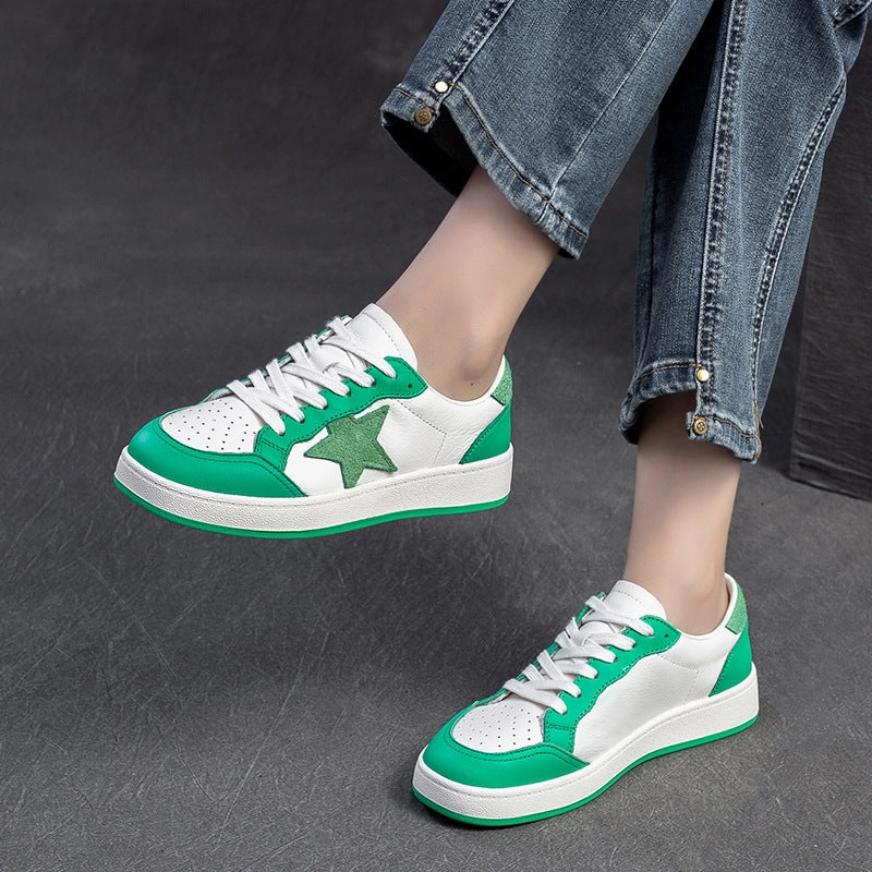 Best Long Lasting Skate Shoes Women Fashion Leather Breathable Casual Skate Sneakers