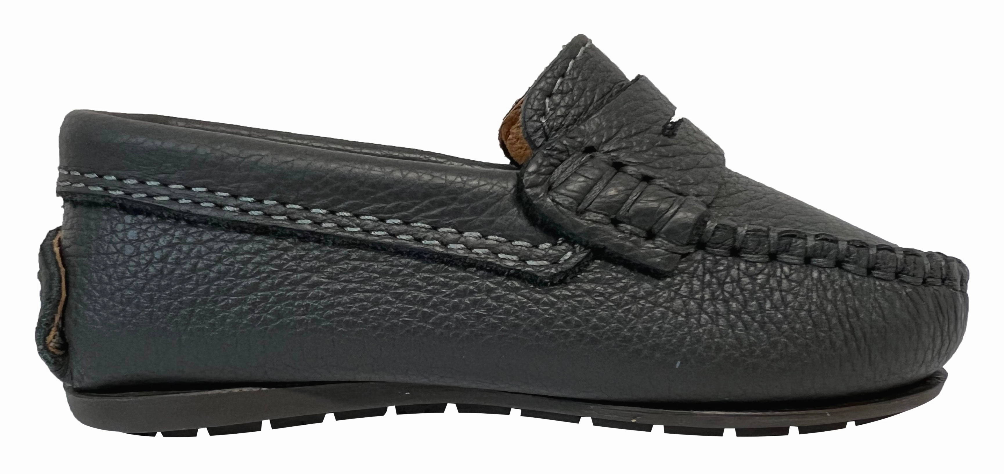 Atlanta Mocassin Boy's and Girl's Pebbled Leather Loafers, Grey Patnoflex Loafers