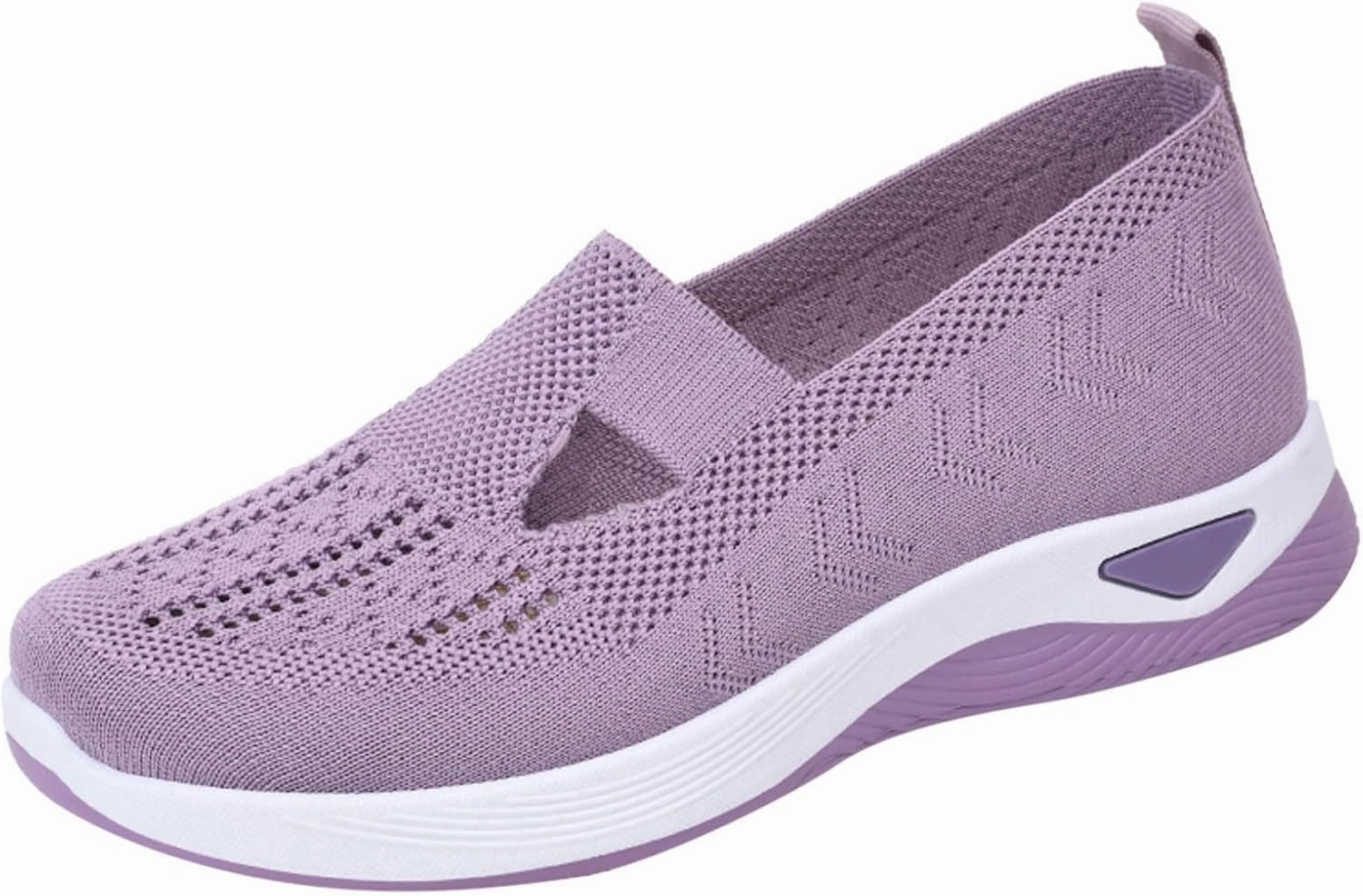 Womens Orthopedic Sneakers Comfortable Slip on Walking Shoes Mesh Breathable Lightweight Sneaker Non-Slip Woven Shoes with Arch Support Good Sneakers For Walking