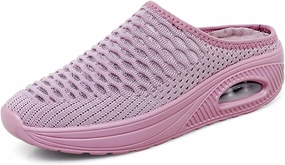 Slip On Mules for Womens Backless Walking Sneakers Breathable Mesh Walking Sandals Slippers Closed Toe Slides Mesh Air Cushion Orthopedic Diabetic Shoes Arch Support Comfy Slippers Slide Sandals Sneakers Shoes High Top